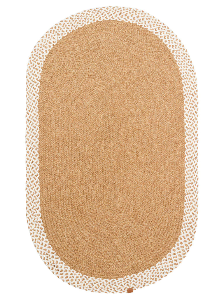 Cancun Jute Cotton Blend Living Room Hallway Kitchen Cotton Straw Knitted Rug 19NATW