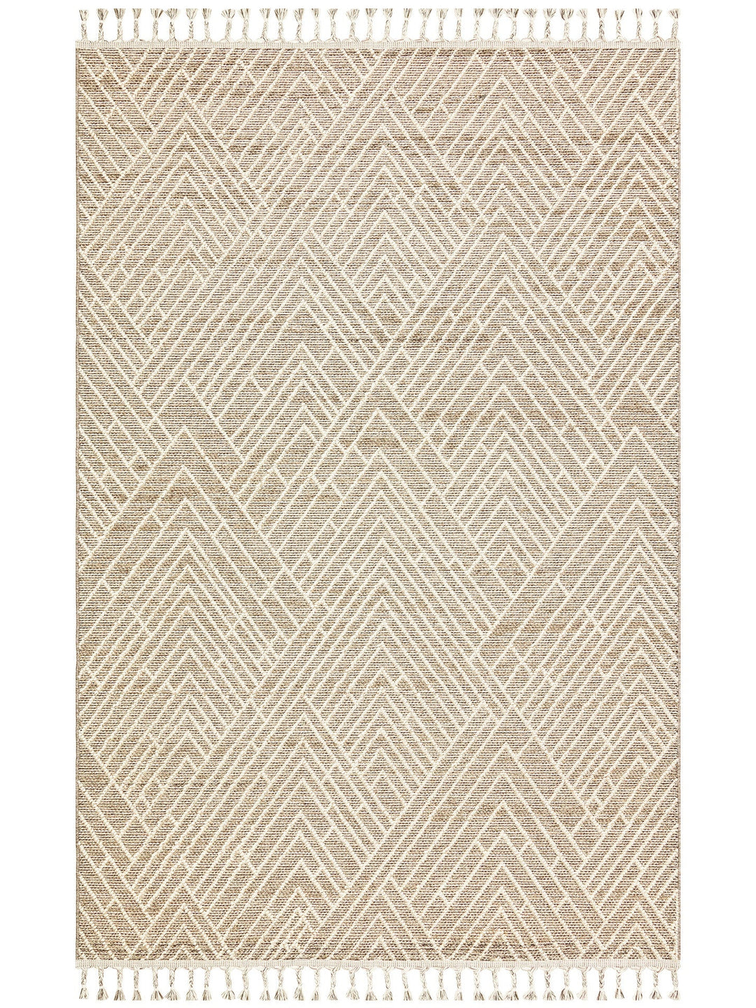 Ole Serisi Hasır Dokuma Oturma Odası Salon Koridor Antre Mutfak Modern İskandinav Halı 12 BEIGE - Carpetdocia