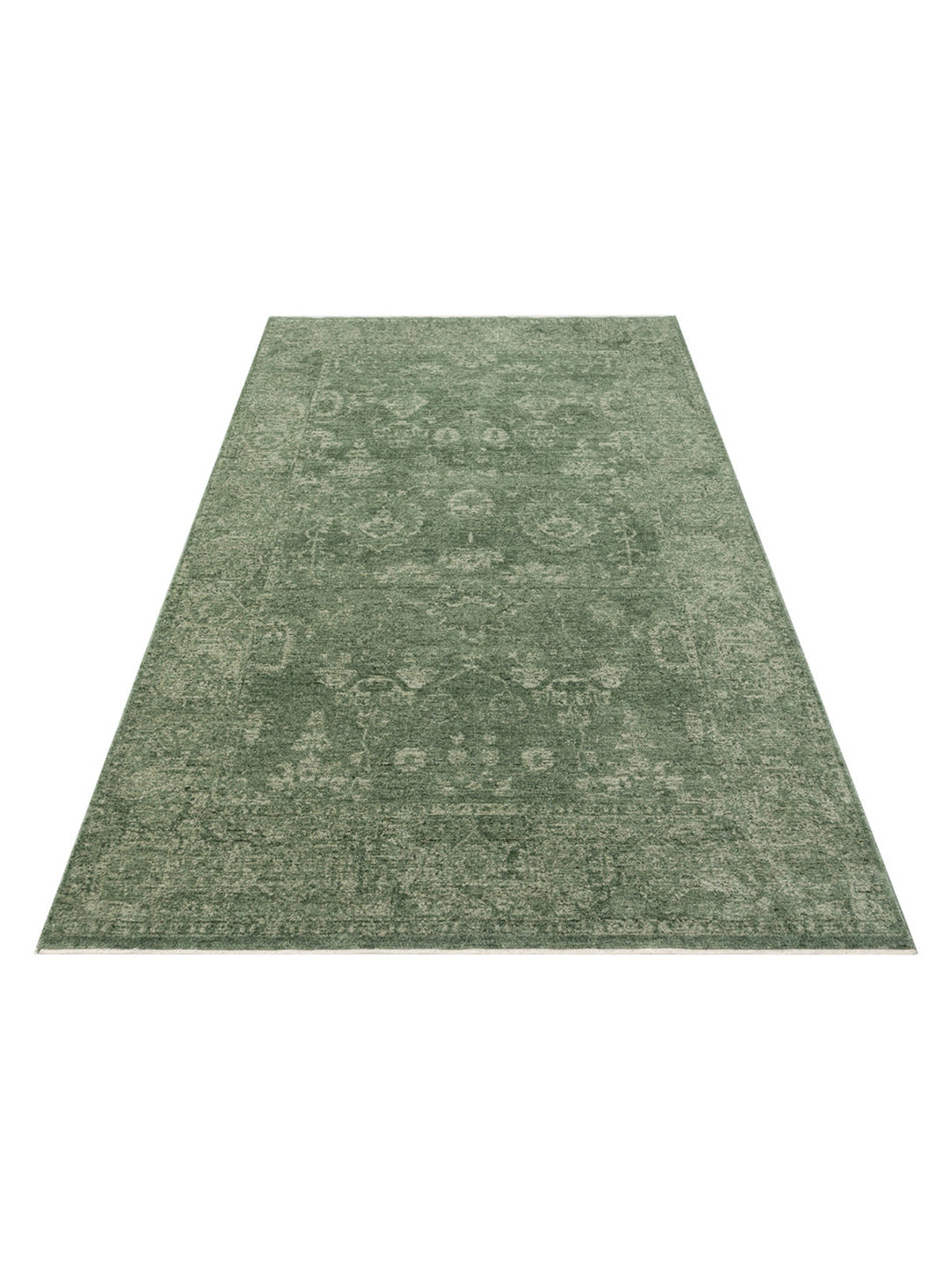 Tabriz Series Vintage Antique Patterned Modern Soft Textured Carpet 02 GREEN