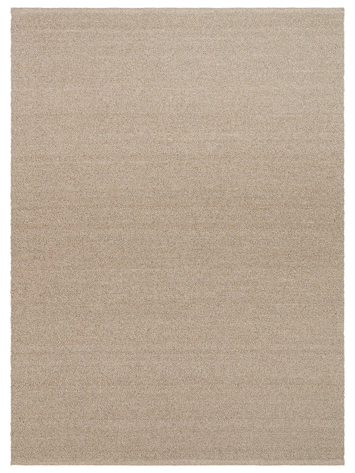 Alfombra tejida a mano de mezcla de lana, poliéster y algodón serie Agra BEIGE