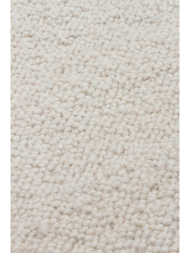 Alfombra tejida a mano de mezcla de lana, poliéster y algodón serie Agra IVORY