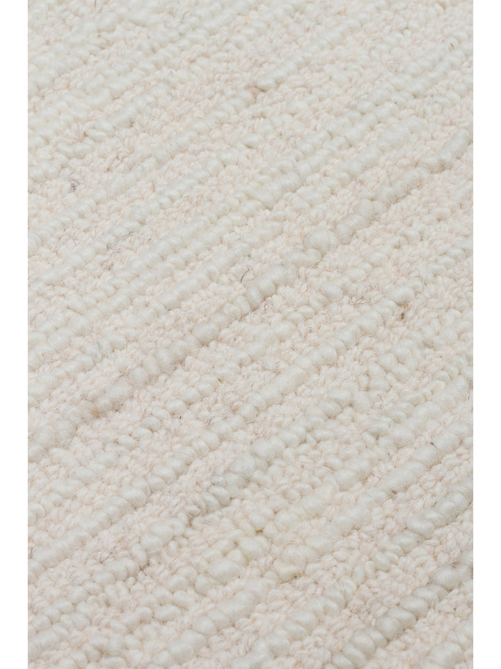 Alfombra tejida a mano de mezcla de lana y algodón serie Barcelona IVORY