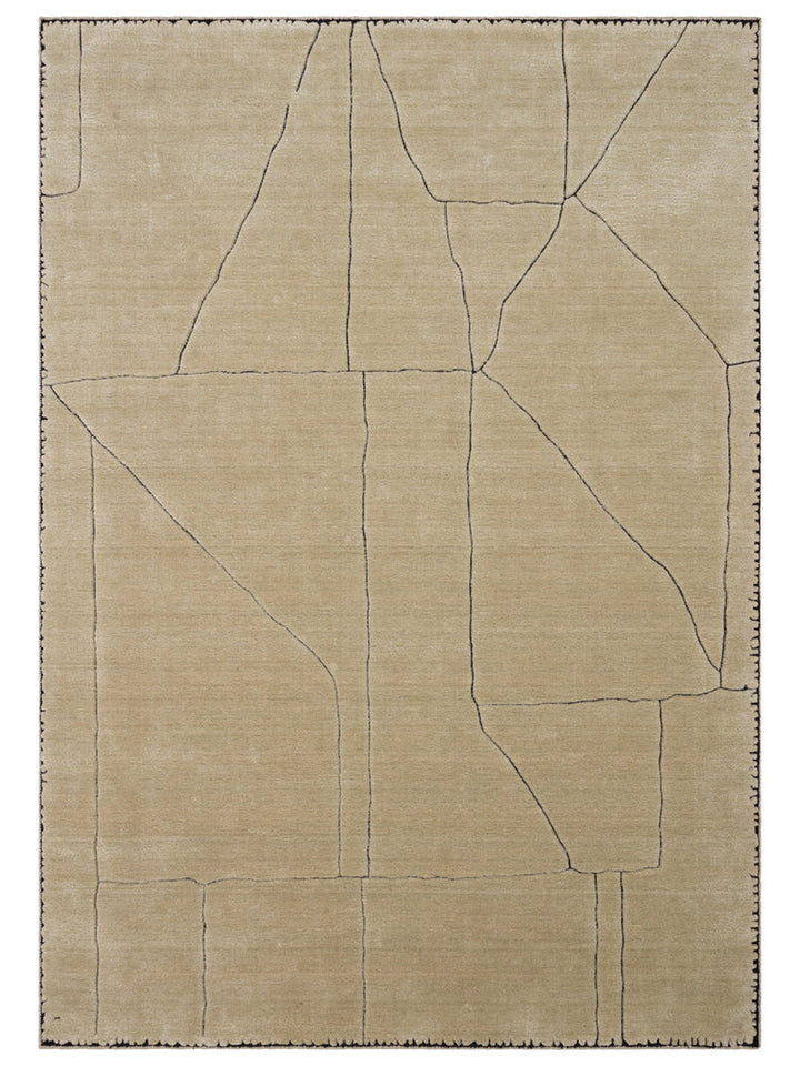 Alfombra tejida a mano de mezcla de lana, rayón y poliéster serie Dakar BEIGE