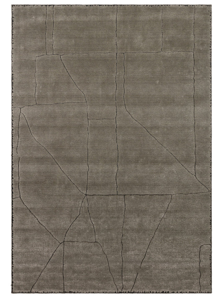 Alfombra tejida a mano de mezcla de lana, rayón y poliéster serie Dakar GREY