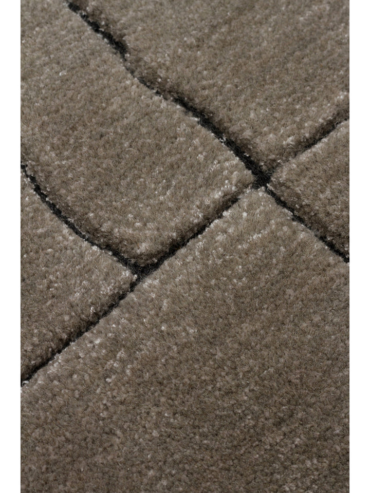 Alfombra tejida a mano de mezcla de lana, rayón y poliéster serie Dakar GREY