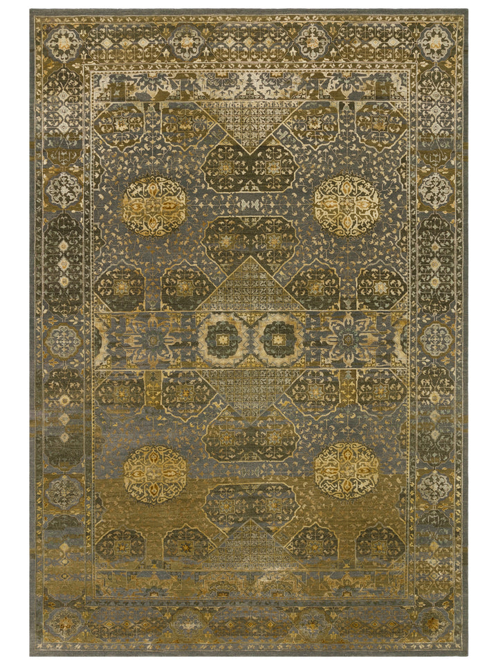 El dokuma Hindistan Jaipur halı Mineral Gri 198x295 cm kuşbakışı üstten görünüm