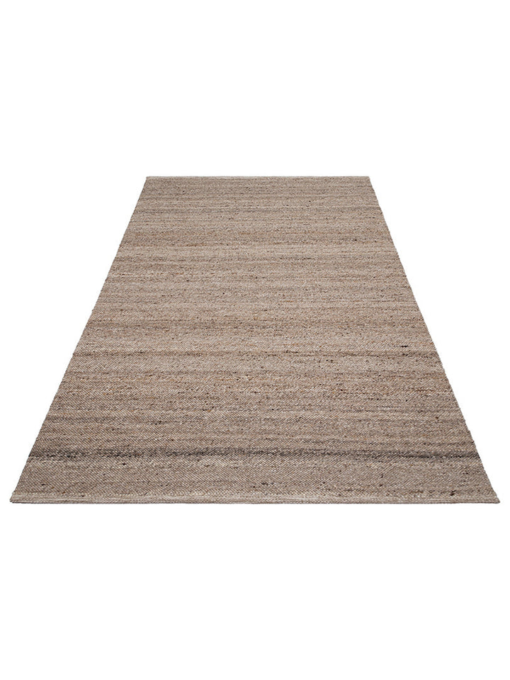 Alfombra tejida a mano de mezcla de lana, poliéster y algodón serie Jakarta DARK STONE
