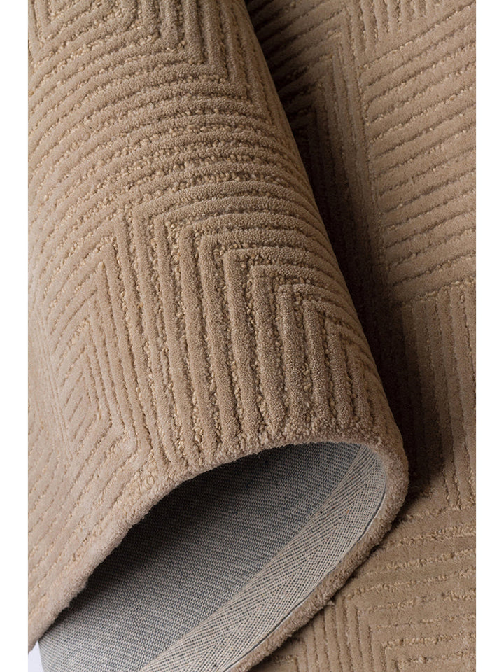 Alfombra tejida a mano de mezcla de lana y algodón serie Milano BEIGE