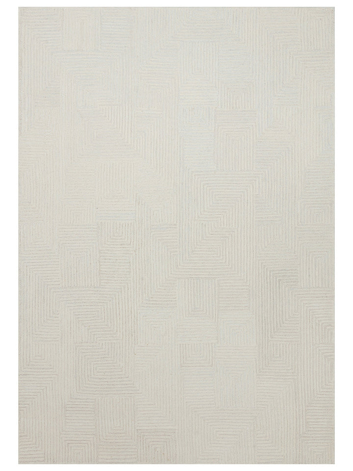 Alfombra tejida a mano de mezcla de lana y algodón serie Milano IVORY