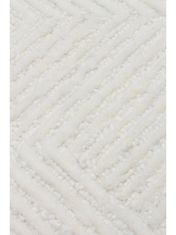 Alfombra tejida a mano de mezcla de lana y algodón serie Milano IVORY