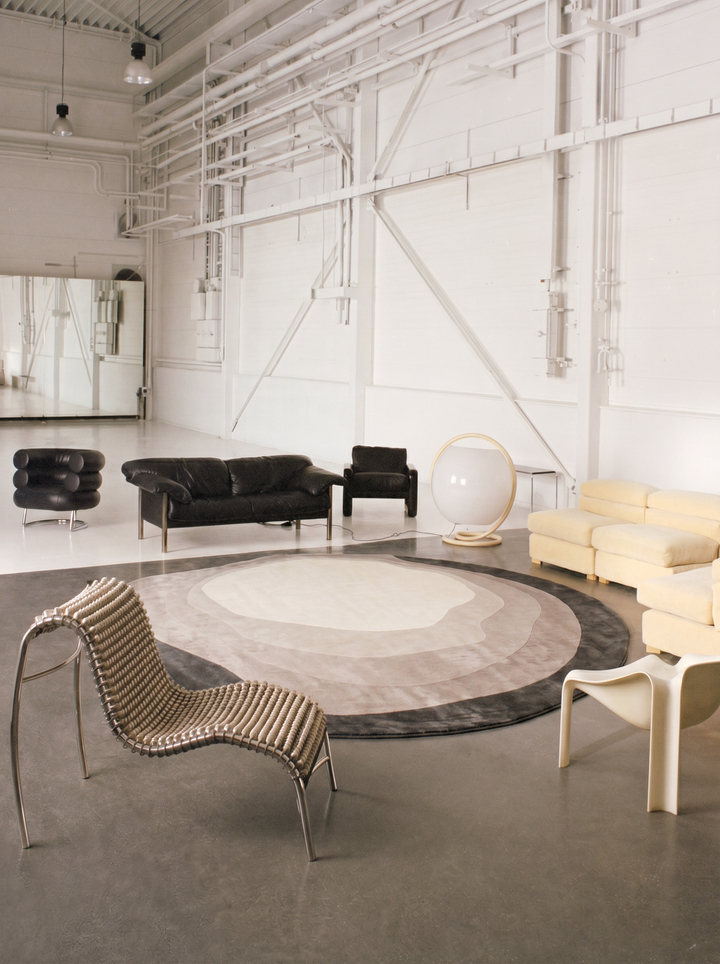 Monza Art Geometrik Desenli Modern Salon Halısı 01 CREAM BLACK Q mekan görünümü 2