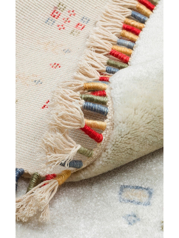 Oushak Carnaval %100 Naturel Kolay Temizlenir El Emeğiyle Üretilen TENCEL™ Modern Uşak Halısı 06 BEIGE Q - Carpetdocia
