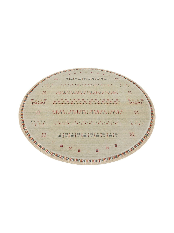Oushak Carnaval %100 Naturel Kolay Temizlenir El Emeğiyle Üretilen TENCEL™ Modern Uşak Halısı 06 BEIGE Q - Carpetdocia
