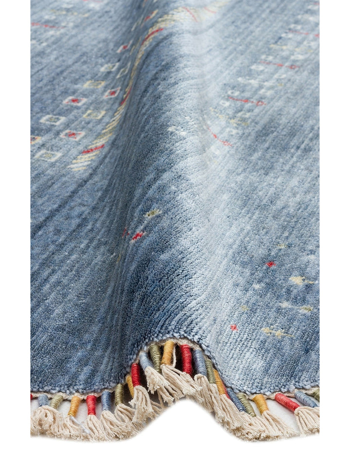 Oushak Carnaval Alfombra Uşak Moderna TENCEL™ 100% Natural, Fácil de Limpiar, Hecha a Mano 06 BLUE Q