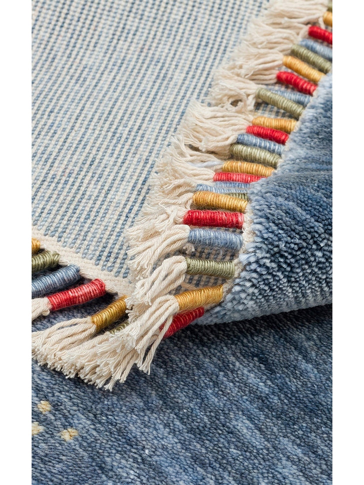 Oushak Carnaval Alfombra Uşak Moderna TENCEL™ 100% Natural, Fácil de Limpiar, Hecha a Mano 06 BLUE Q