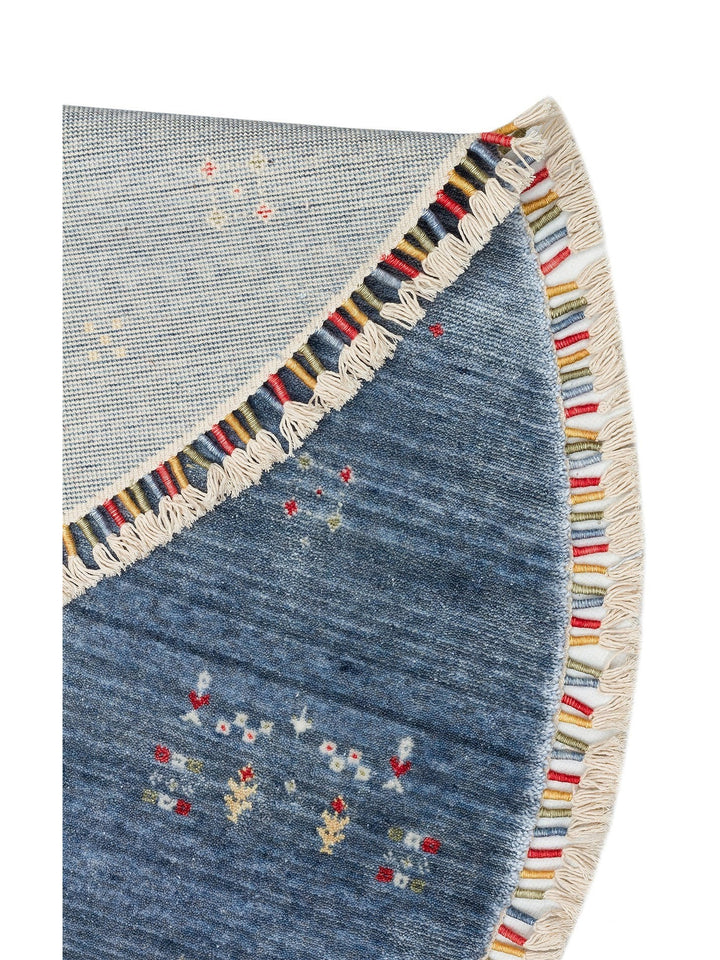 Oushak Carnaval Alfombra Uşak Moderna TENCEL™ 100% Natural, Fácil de Limpiar, Hecha a Mano 06 BLUE Q