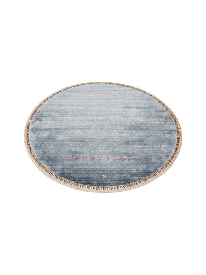 Oushak Carnaval Alfombra Uşak Moderna TENCEL™ 100% Natural, Fácil de Limpiar, Hecha a Mano 06 BLUE Q