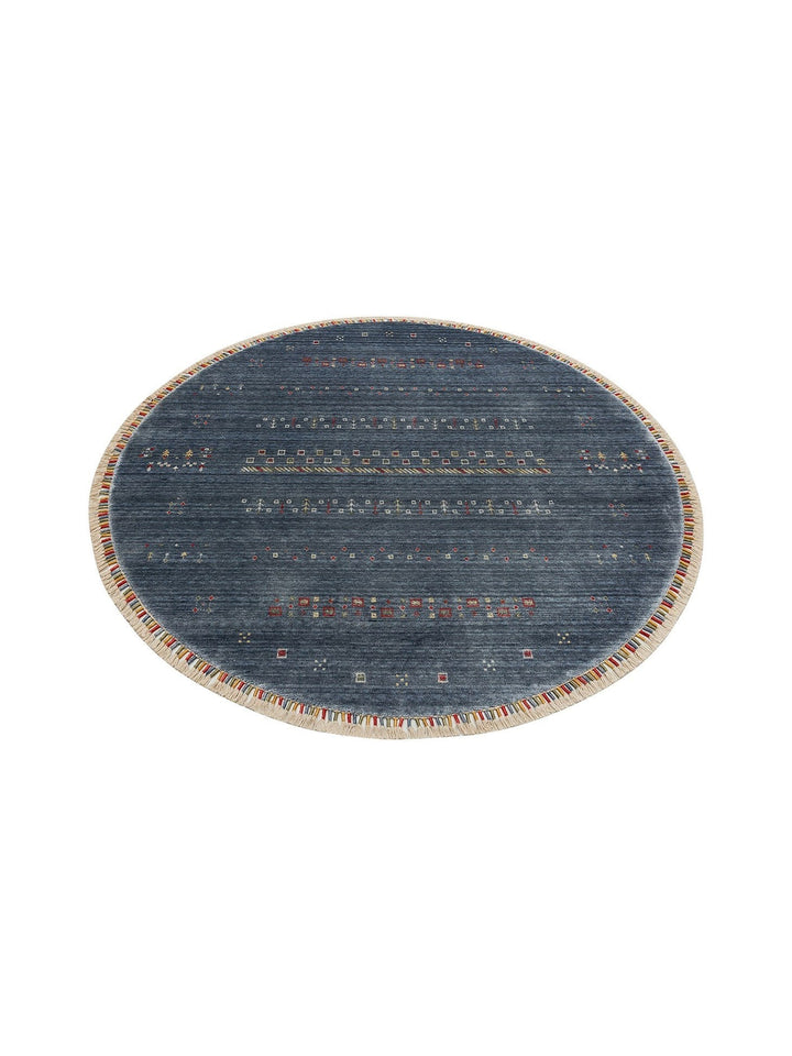 Oushak Carnaval Alfombra Uşak Moderna TENCEL™ 100% Natural, Fácil de Limpiar, Hecha a Mano 06 BLUE Q