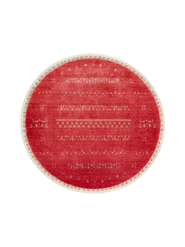 Oushak Carnaval Alfombra Uşak Moderna TENCEL™ 100% Natural, Fácil de Limpiar, Hecha a Mano 06 RED Q