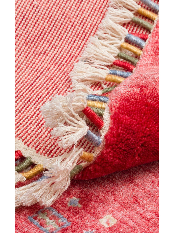 Oushak Carnaval Alfombra Uşak Moderna TENCEL™ 100% Natural, Fácil de Limpiar, Hecha a Mano 06 RED Q