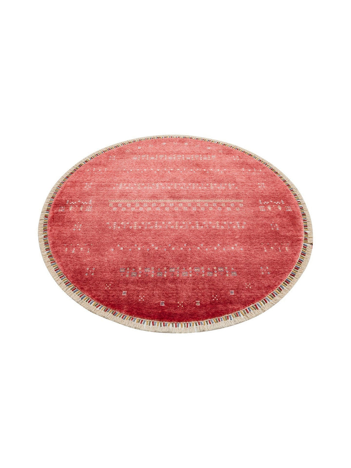 Oushak Carnaval Alfombra Uşak Moderna TENCEL™ 100% Natural, Fácil de Limpiar, Hecha a Mano 06 RED Q