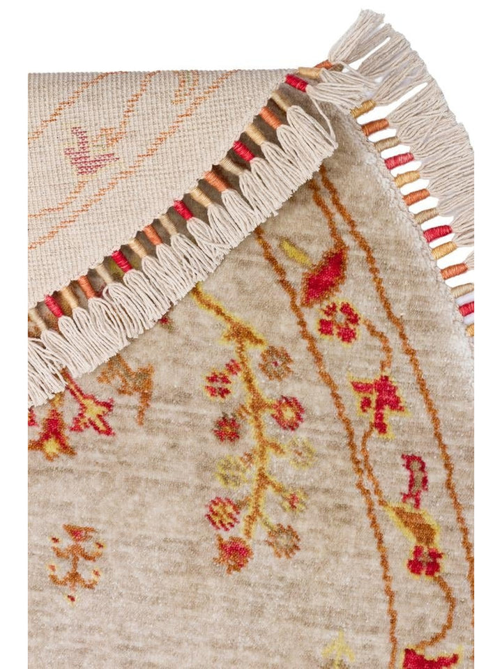 Oushak Carnaval Alfombra Uşak Moderna TENCEL™ 100% Natural, Fácil de Limpiar, Hecha a Mano 08 BEIGE AUTUMN Q