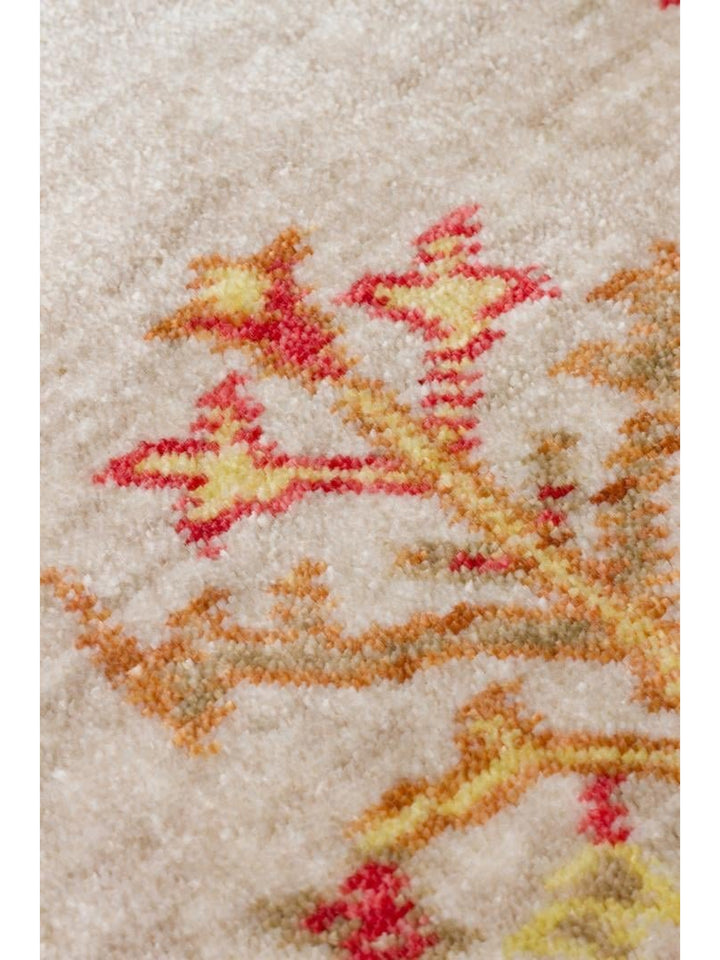 Oushak Carnaval Alfombra Uşak Moderna TENCEL™ 100% Natural, Fácil de Limpiar, Hecha a Mano 08 BEIGE AUTUMN Q