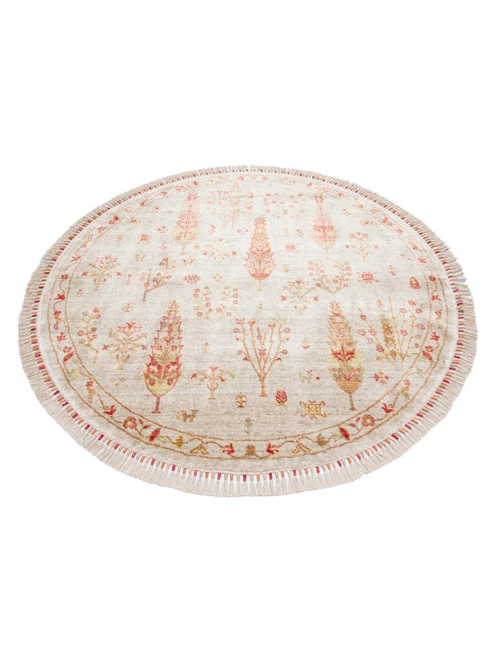 Oushak Carnaval Alfombra Uşak Moderna TENCEL™ 100% Natural, Fácil de Limpiar, Hecha a Mano 08 BEIGE AUTUMN Q