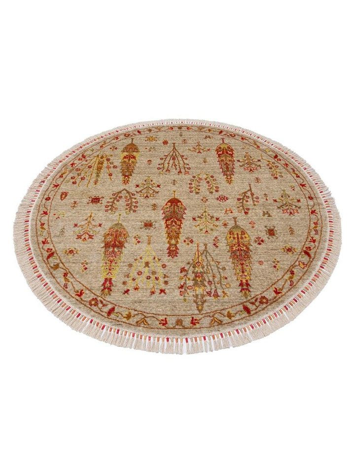 Oushak Carnaval Alfombra Uşak Moderna TENCEL™ 100% Natural, Fácil de Limpiar, Hecha a Mano 08 BEIGE AUTUMN Q