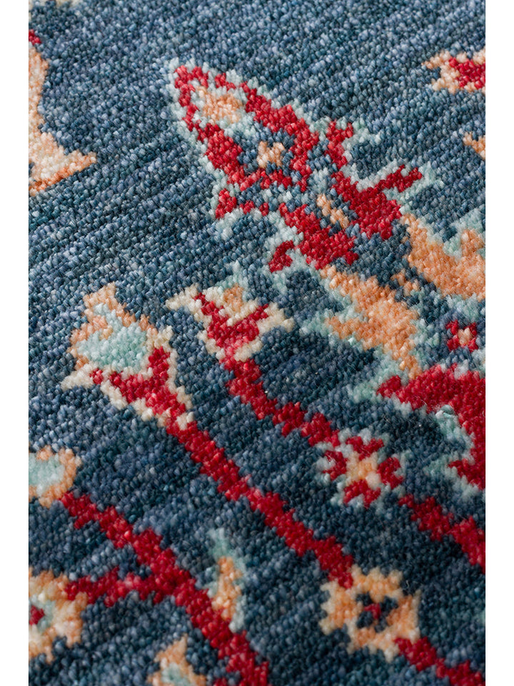 Oushak Carnaval alfombra moderna Uşak hecha a mano con TENCEL™ 100% natural, fácil de limpiar 08 NAVY TURQUOISE