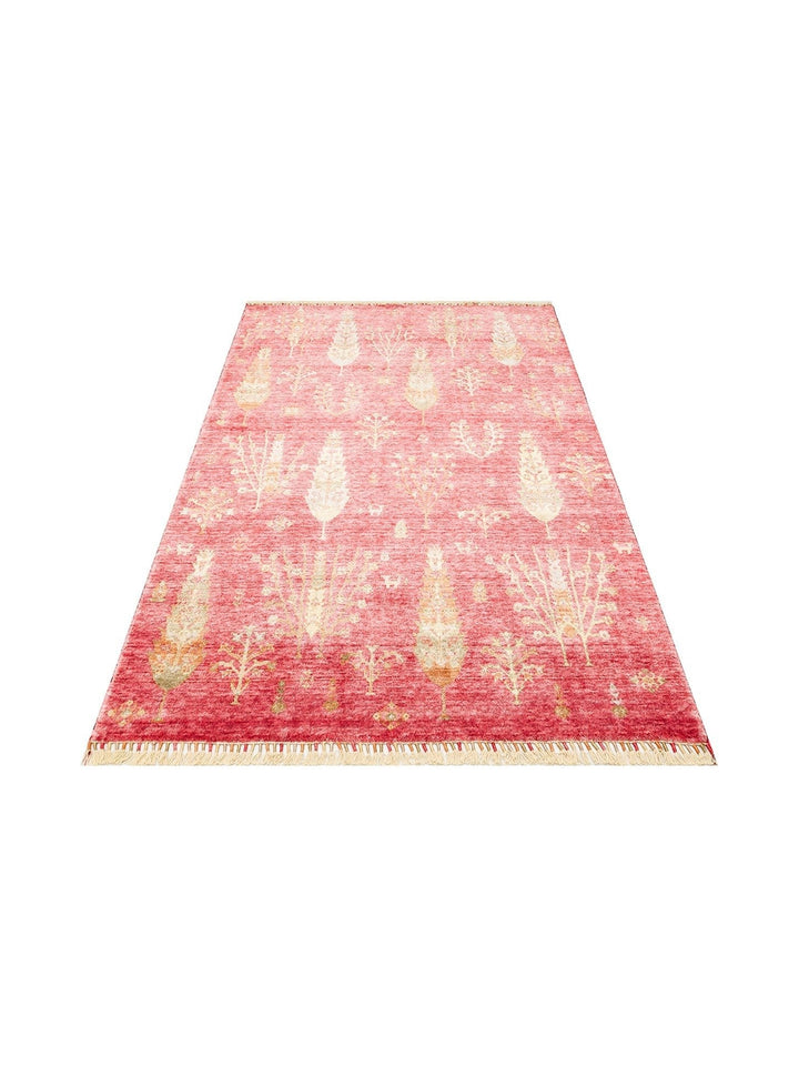 Oushak Carnaval Alfombra Uşak Moderna TENCEL™ 100% Natural, Fácil de Limpiar, Hecha a Mano 08 RED AUTUMN