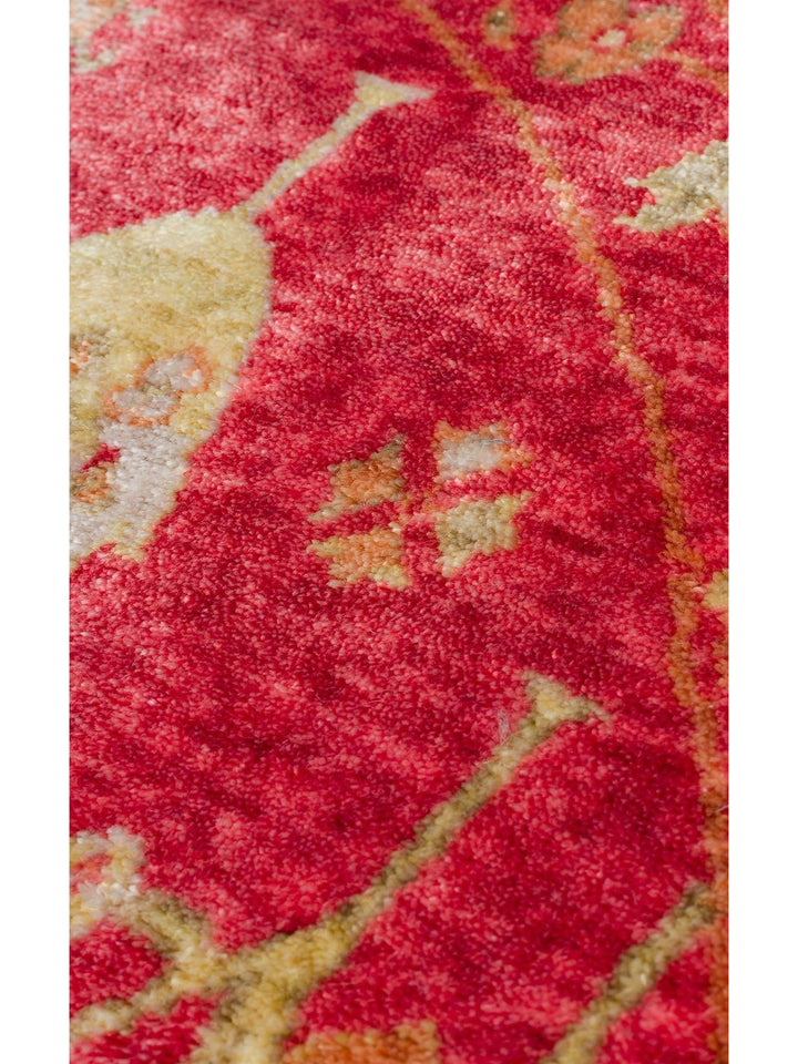 Oushak Carnaval Alfombra Uşak Moderna TENCEL™ 100% Natural, Fácil de Limpiar, Hecha a Mano 08 RED AUTUMN Q