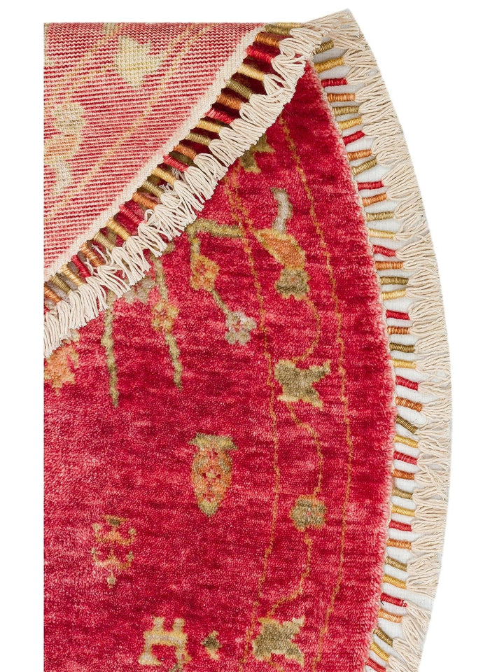 Oushak Carnaval Alfombra Uşak Moderna TENCEL™ 100% Natural, Fácil de Limpiar, Hecha a Mano 08 RED AUTUMN Q