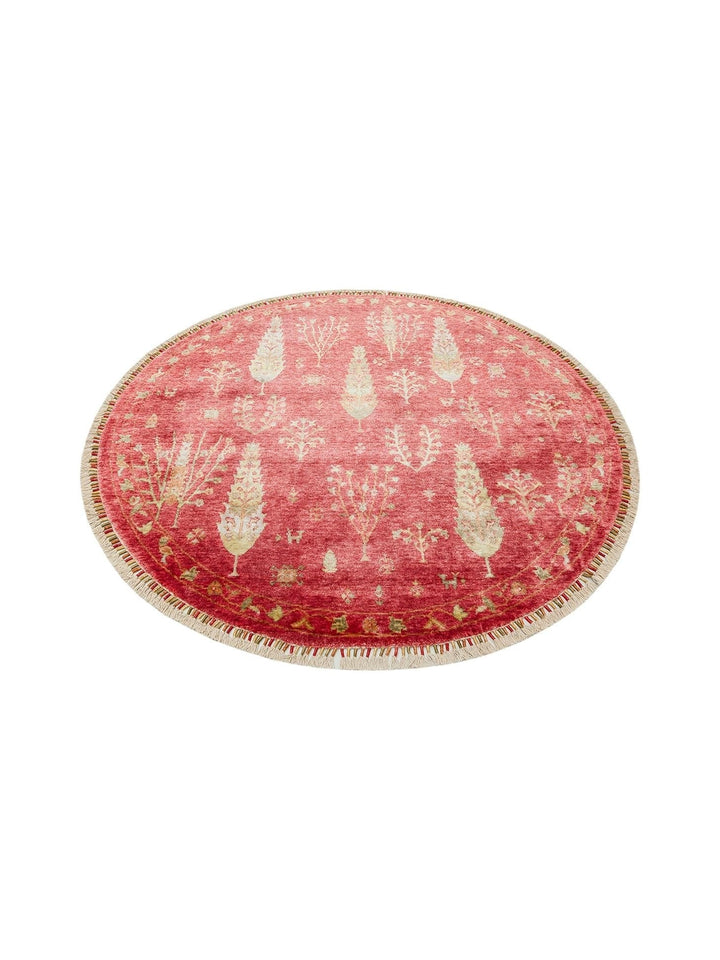 Oushak Carnaval Alfombra Uşak Moderna TENCEL™ 100% Natural, Fácil de Limpiar, Hecha a Mano 08 RED AUTUMN Q