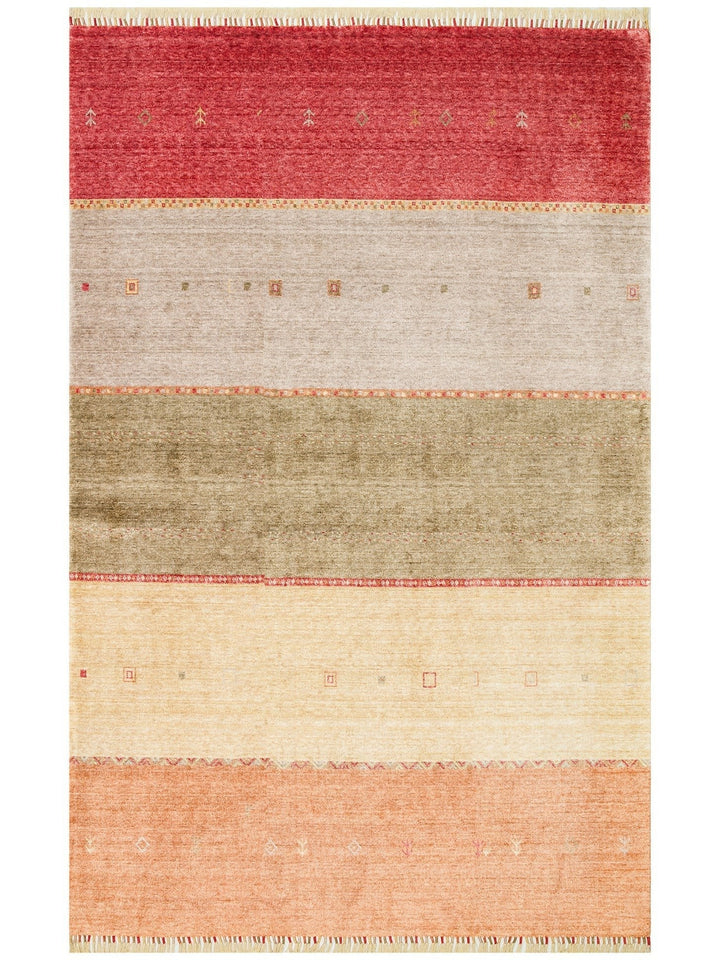 Oushak Carnaval Alfombra Uşak Moderna TENCEL™ 100% Natural, Fácil de Limpiar, Hecha a Mano 11 RED AUTUMN