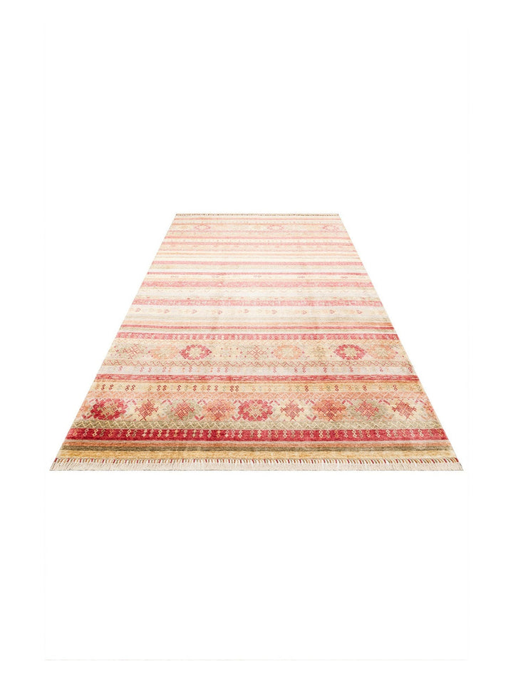 Oushak Carnaval Alfombra Uşak Moderna TENCEL™ 100% Natural, Fácil de Limpiar, Hecha a Mano 12 RED AUTUMN