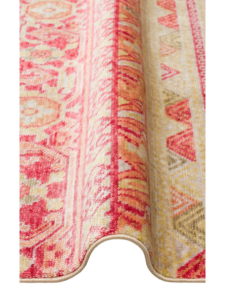 Oushak Carnaval 100% natural, fácil de limpiar, hecho a mano con TENCEL™ alfombra moderna Uşak 17 RED AUTUMN