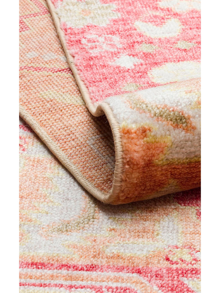 Oushak Carnaval 100% natural, fácil de limpiar, hecho a mano con TENCEL™ alfombra moderna Uşak 17 RED AUTUMN