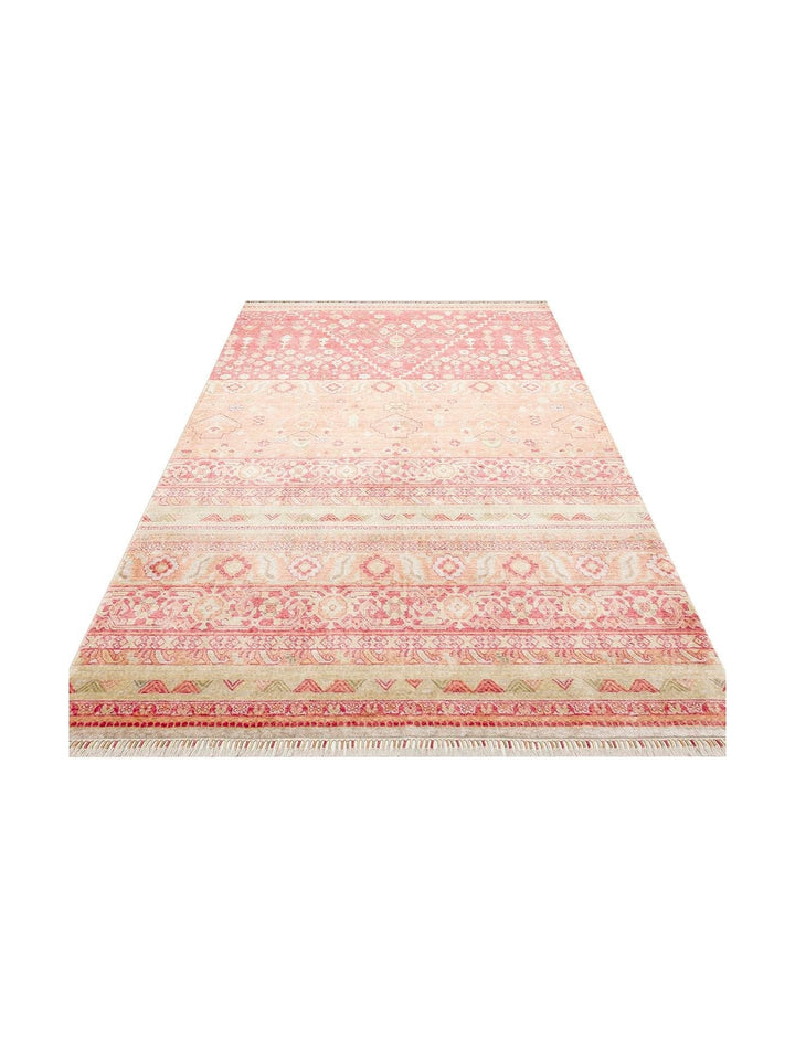 Oushak Carnaval 100% natural, fácil de limpiar, hecho a mano con TENCEL™ alfombra moderna Uşak 17 RED AUTUMN