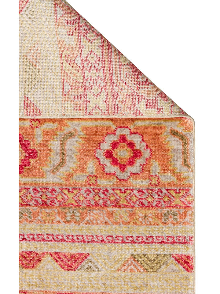 Oushak Carnaval 100% natural, fácil de limpiar, hecho a mano con TENCEL™ alfombra moderna Uşak 17 RED AUTUMN