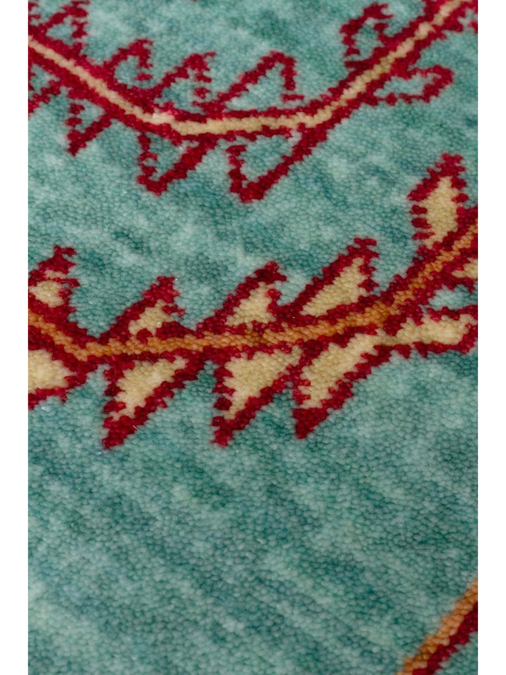 Oushak Carnaval alfombra moderna Uşak hecha a mano con TENCEL™ 100% natural, fácil de limpiar 22 TURQUOISE