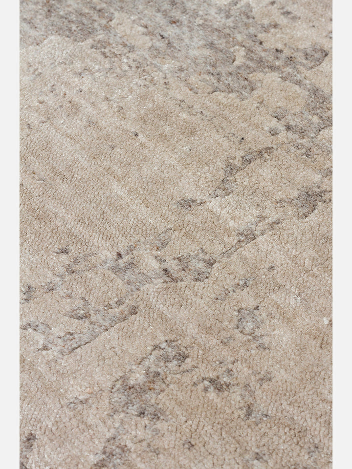 Palette Serisi %100 Naturel Yün Viskon Pamuk El Dokuma Salon Oturma Odası Halı GREY - Carpetdocia