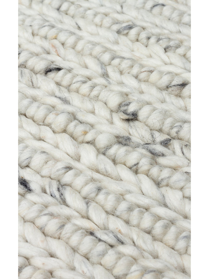 Woolstar %100 Naturel Kazak Desenli Salon Oturma Odası Koridor Antre El Dokuma Örgü Halı 07 L.GREY - Carpetdocia