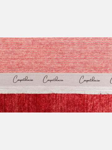 Victoria %100 TENCEL™ Lyocell El Emeği ile Üretilen Halı RED SHERBET Carpetdocia kenar şeridi detayı
