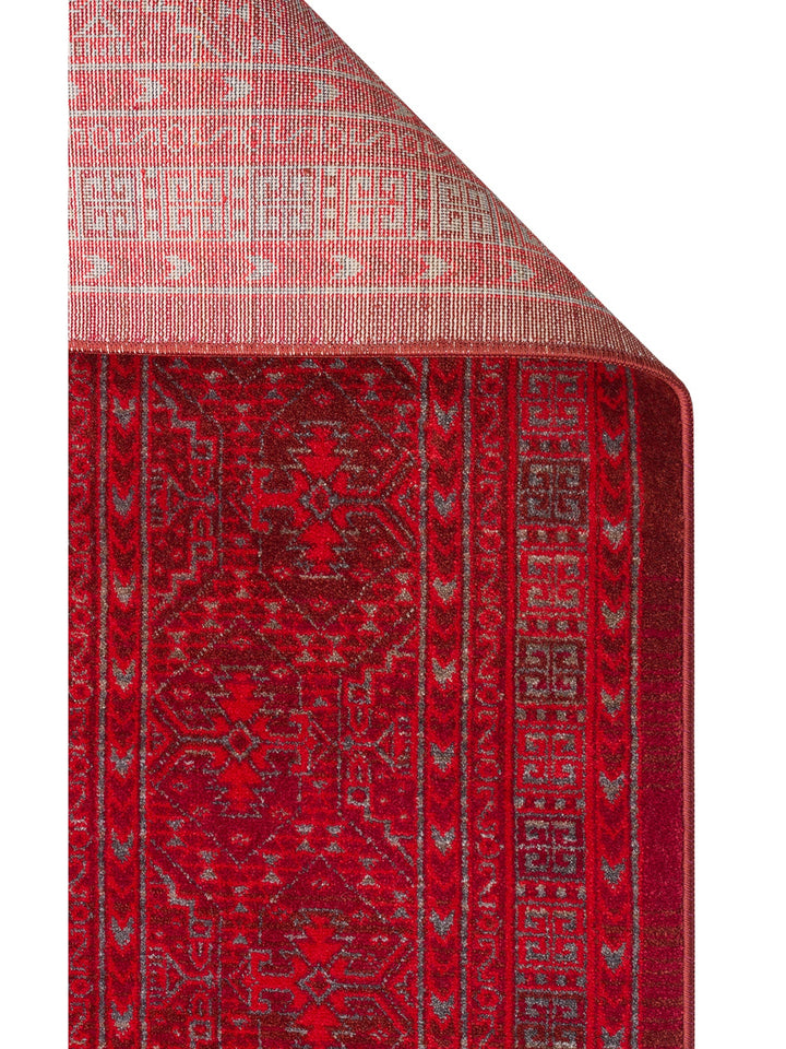 سلسلة نيل سجادة غرفة جلوس ومطبخ ملونة بأطراف مزخرفة بأشكال عرقية وحديثة 17 RED