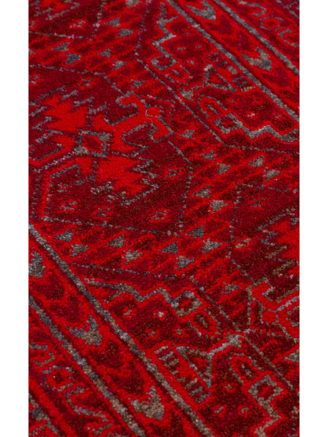 سلسلة نيل سجادة غرفة جلوس ومطبخ ملونة بأطراف مزخرفة بأشكال عرقية وحديثة 17 RED