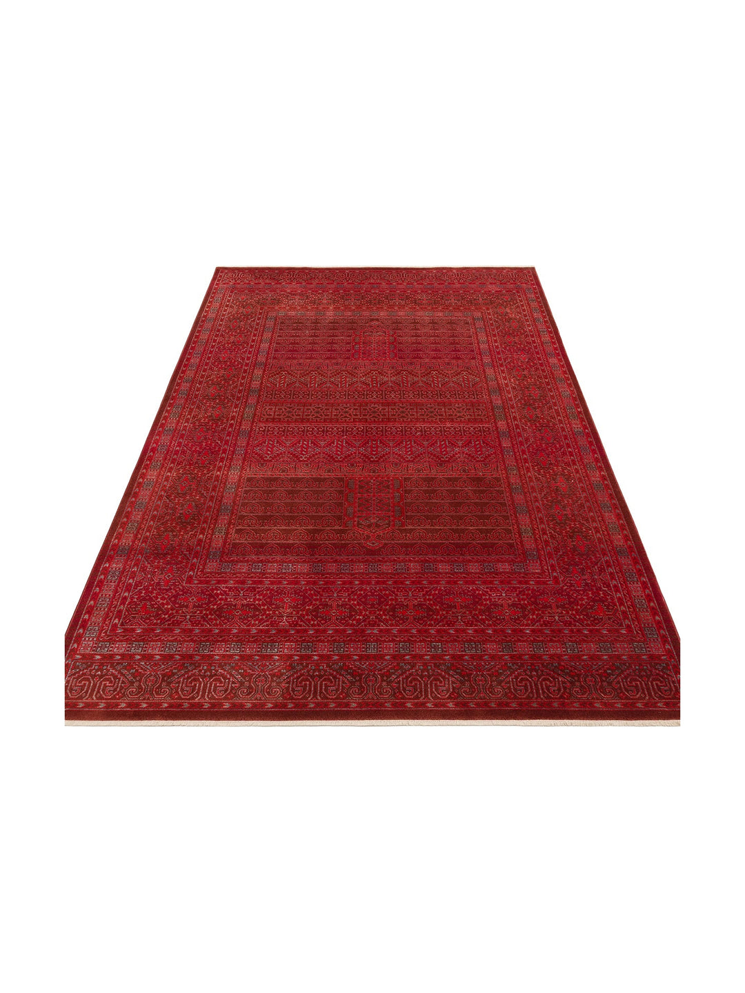 سلسلة نيل سجادة غرفة جلوس ومطبخ ملونة بأطراف مزخرفة بأشكال عرقية وحديثة 17 RED