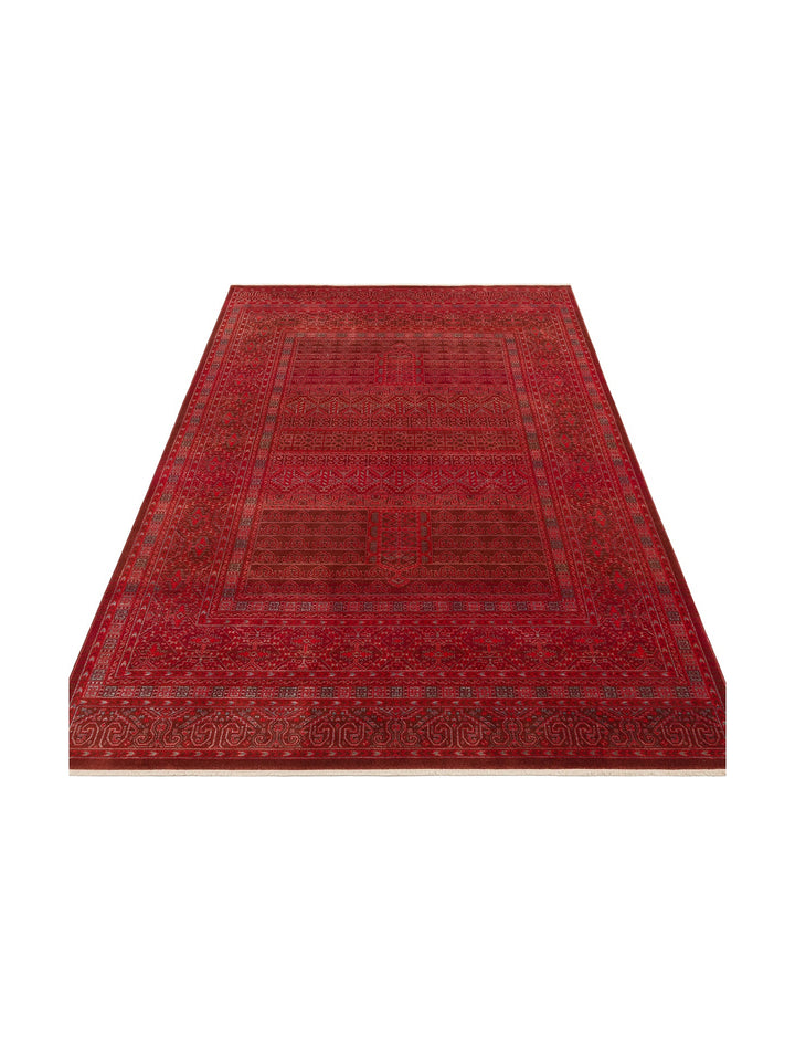 سلسلة نيل سجادة غرفة جلوس ومطبخ ملونة بأطراف مزخرفة بأشكال عرقية وحديثة 17 RED
