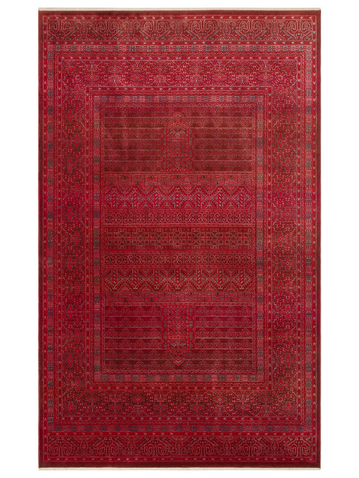 سلسلة نيل سجادة غرفة جلوس ومطبخ ملونة بأطراف مزخرفة بأشكال عرقية وحديثة 17 RED