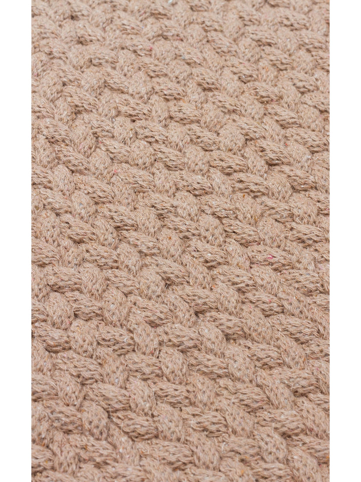 Cancun Renkli Jüt Görünümlü Hasır Örgü Halı 18 BEIGE Q - Carpetdocia